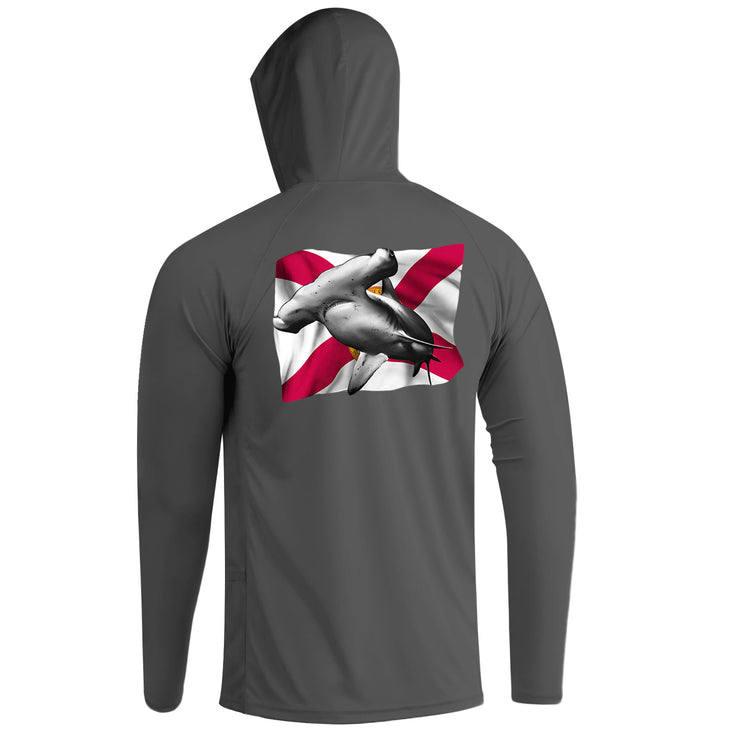 Long Sleeve Hoody Shirts UPF 50+ (Florida Hammerhead Shark)