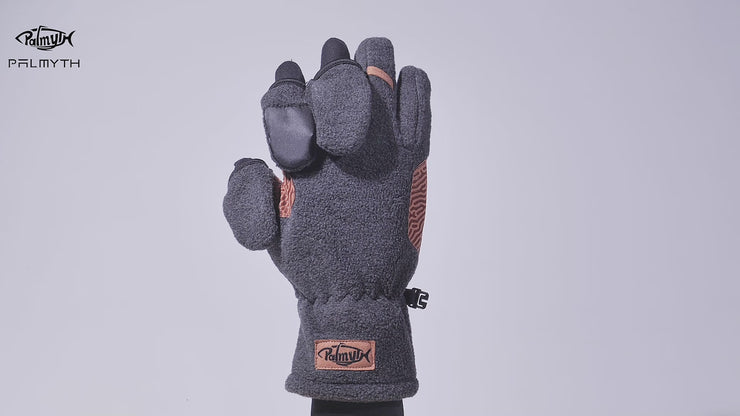 Palmyth Ice Fishing Gloves Convertible Mittens Flip Fingerless Mitt - Small