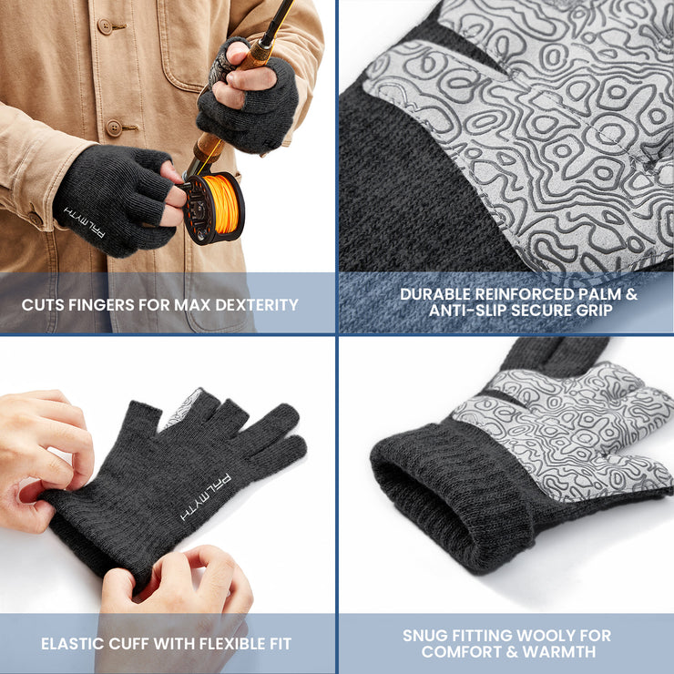 3 Cuts Fingers Wool Gloves