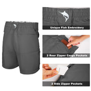 6.5" Quick-Drying Shorts with 9 pockets-Charcoal/Sailfish