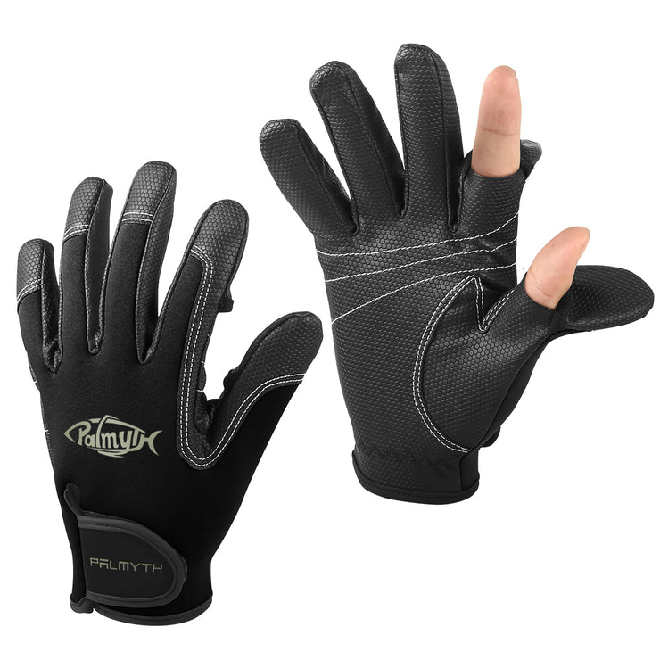 Drasry Neoprene Gloves Touchscreen 3 Cut Fingers Warm Cold Man Woman Winter Fishing Glove Black S, adult Unisex, Size: One Size