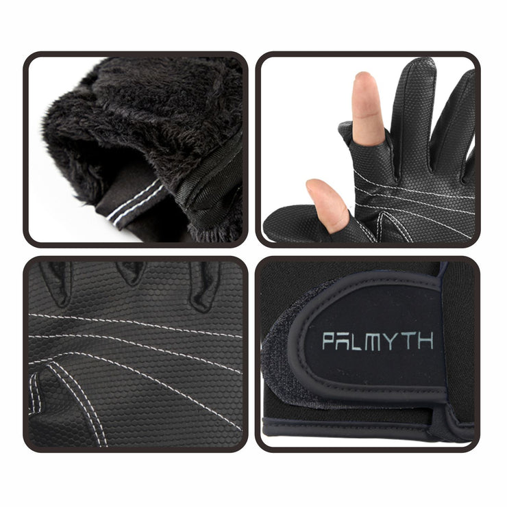 Palmyth Wool Fishing Gloves 3-Cut Fingers Warm for Men and Women Cold  Weather